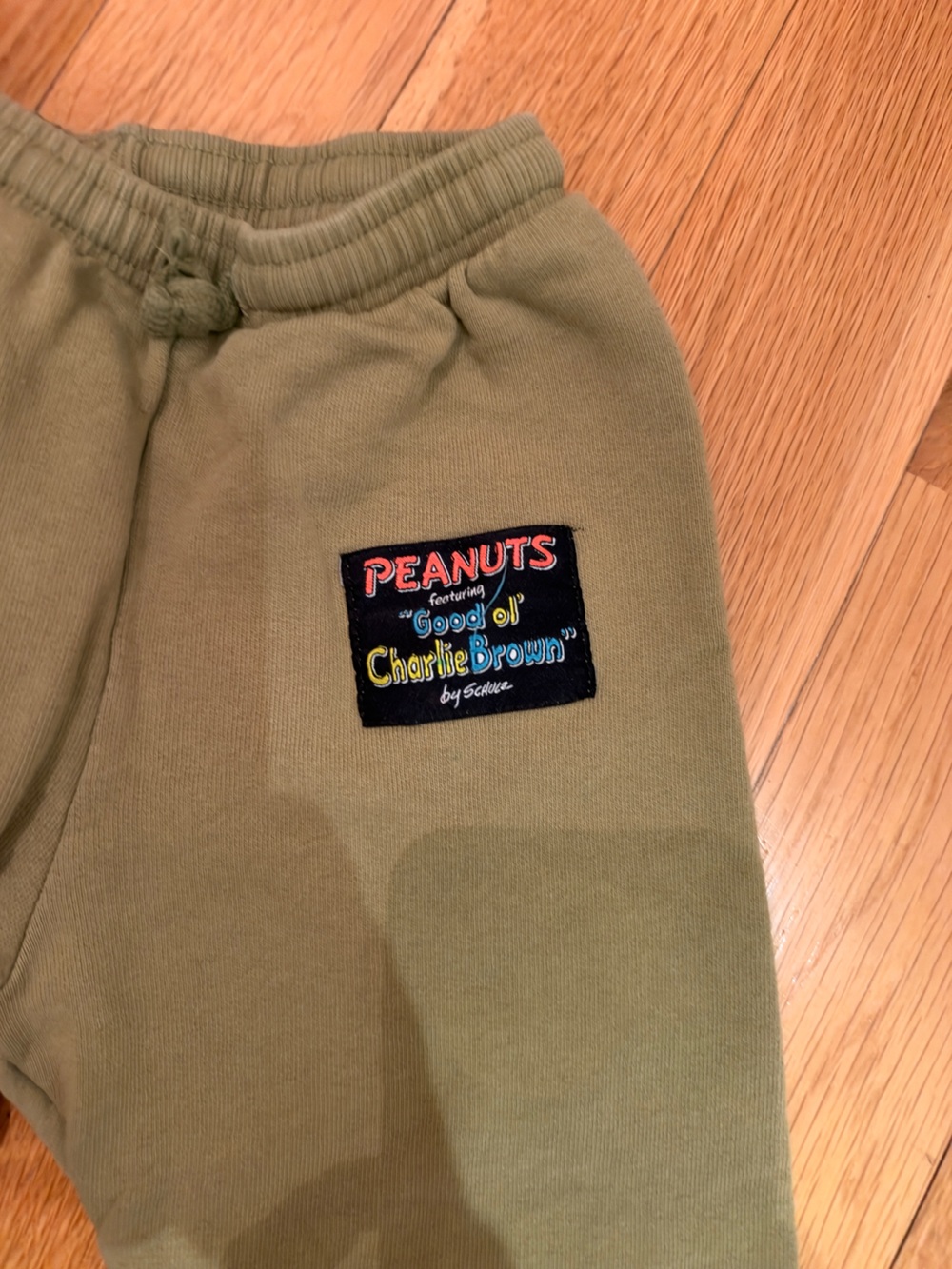 Zara X Peanuts  Olive Green Peanuts Snoopy & Woodstock Joggers - Picture 2 of 6